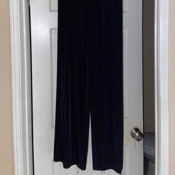 Super cute nylon glossy flowey bottoms yoga pants y2k black indie hippie sweats - Picture 8 of 10